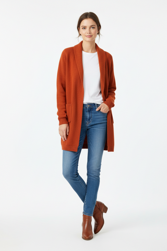 Laura Lapel Collar Open Front Cardigan
