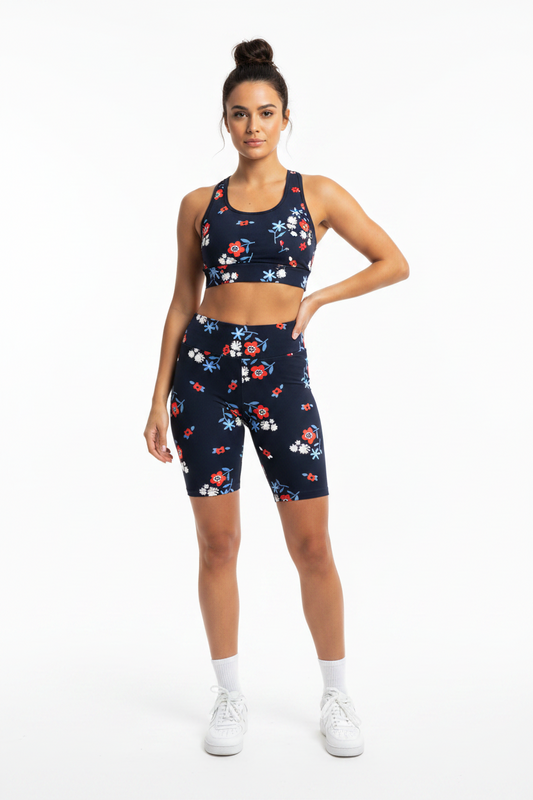LuLaRoe Biker Shorts • Navy Ditsy Floral