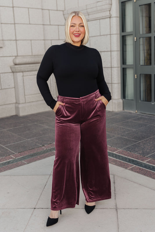 BiBi • High Society Velvet Wide Leg Trousers