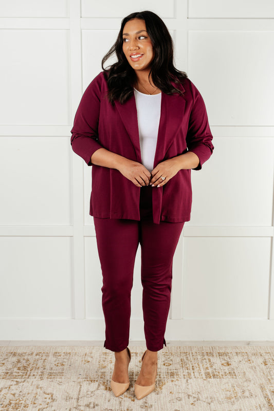 Dear Scarlett • Magic Ankle Crop Skinny Pants in Wine