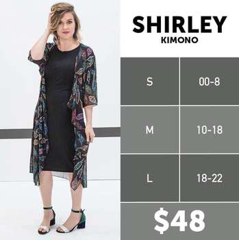 LuLaRoe Shirley Sheer Open Front Kimono Cardigan • Green and White