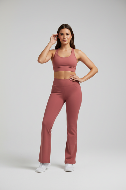 LuLaRoe RISE • Passionate Straight Leg Yoga Pants • Solid Coral