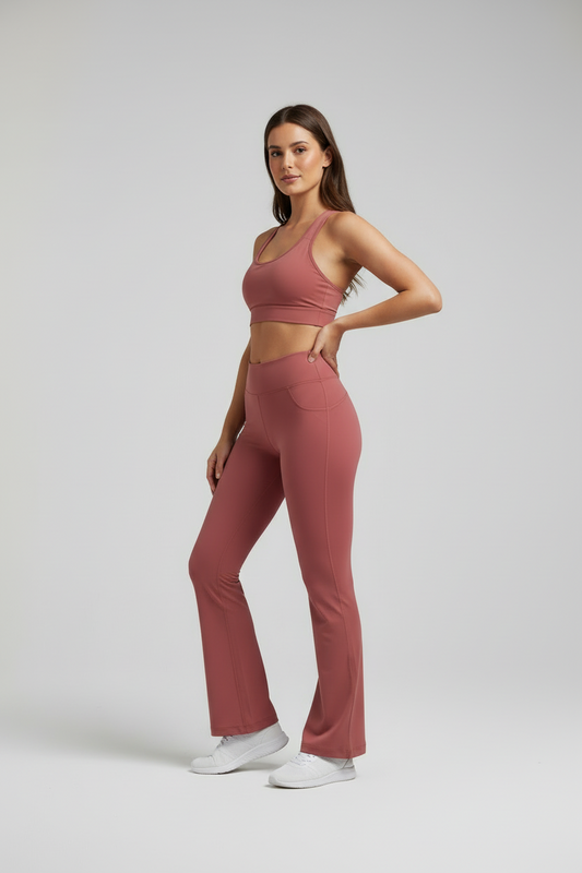LuLaRoe RISE • Passionate Straight Leg Yoga Pants • Solid Coral