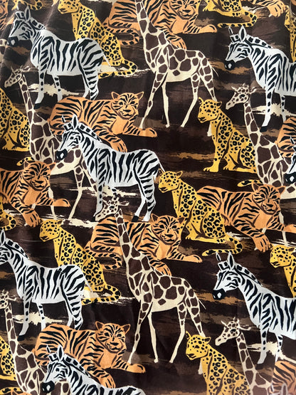 LuLaRoe Jessie Swing Dress • Rare Vintage Animal Mosaic Print • Side Seam Pockets