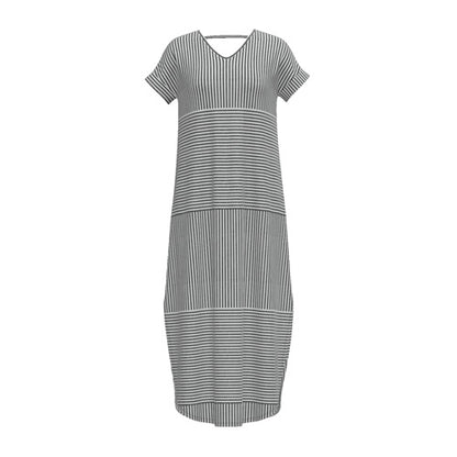 LuLaRoe Macy • Maxi Dress • Double V-Neck • Split Hem • Black White Alternating Stripes