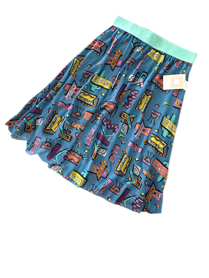 LuLaRoe Lola Midi Skirt • Vintage Rare Print • Vintage LuLaRoe 60’s Signs