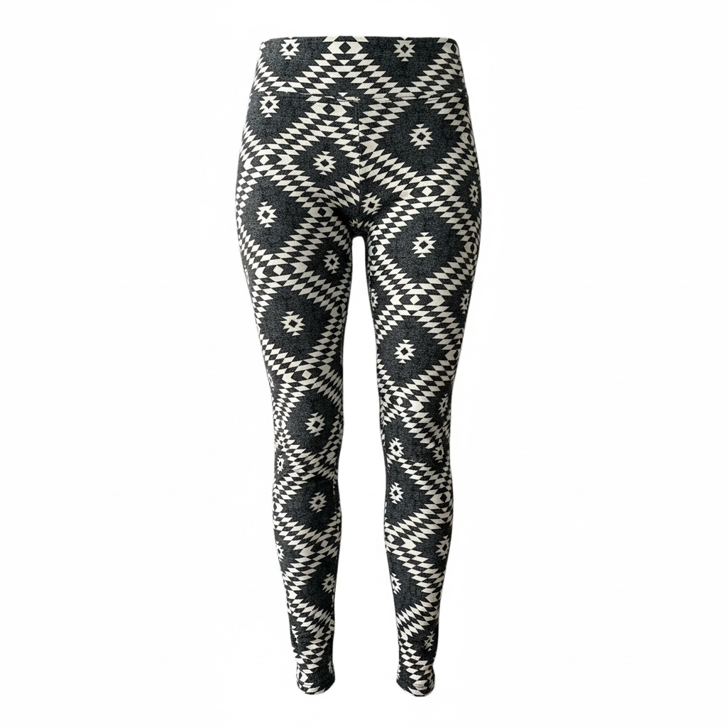 LuLaRoe Buttery Soft Leggings • Gray White Geo Print