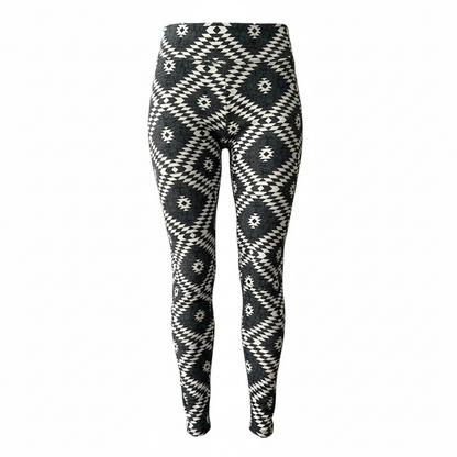 LuLaRoe Buttery Soft Leggings • Gray White Geo Print