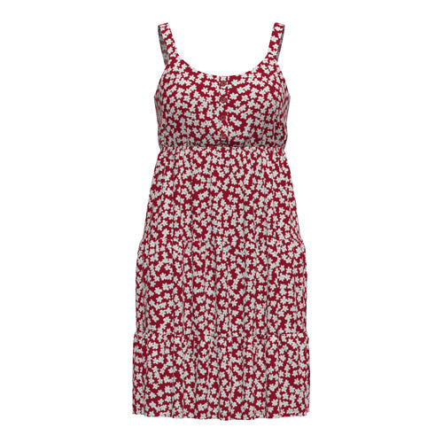 LuLaRoe Amanda • Tiered Tank Top Dress  • Red White Ditsy Floral