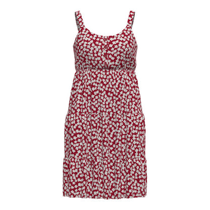 LuLaRoe Amanda • Tiered Tank Top Dress  • Red White Ditsy Floral