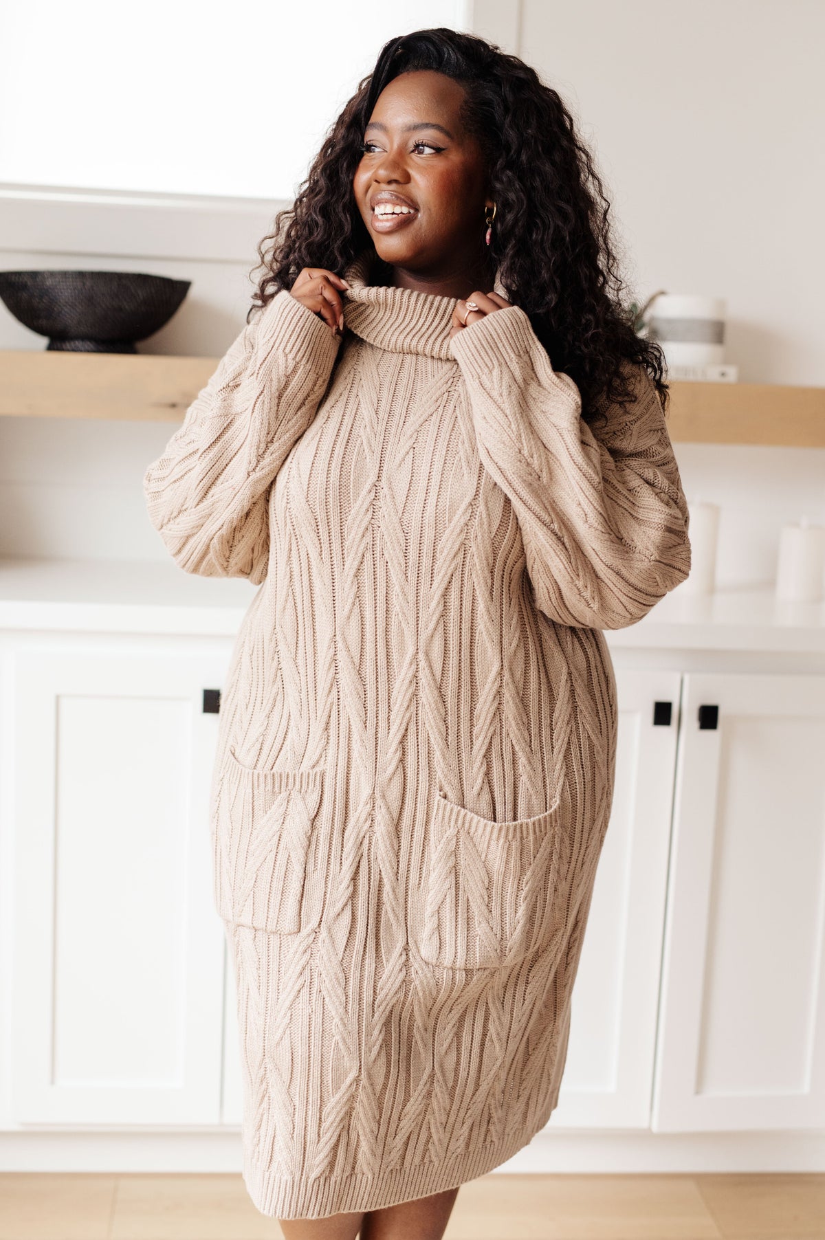 Bundled Beauty • Turtleneck Sweater Dress