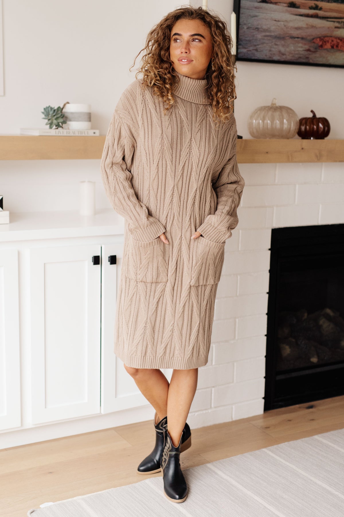Bundled Beauty • Turtleneck Sweater Dress
