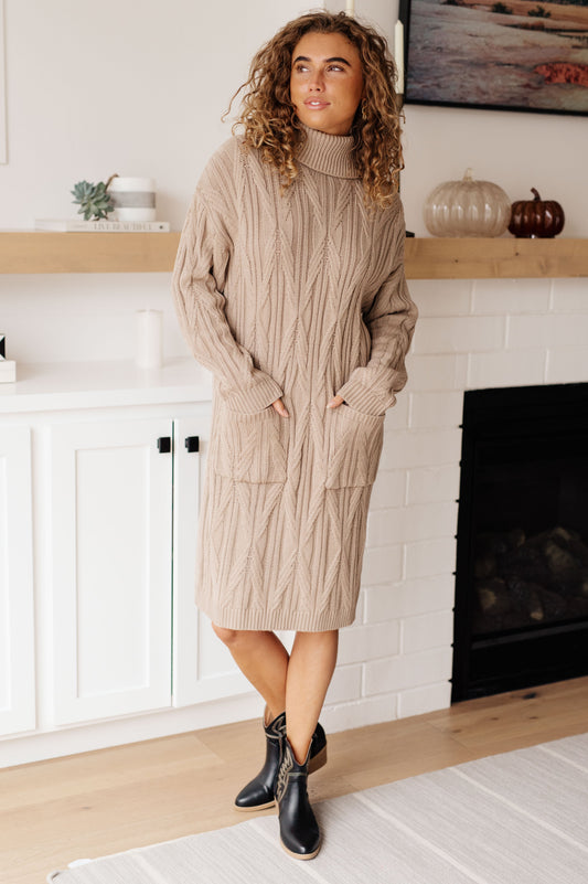 Bundled Beauty • Turtleneck Sweater Dress