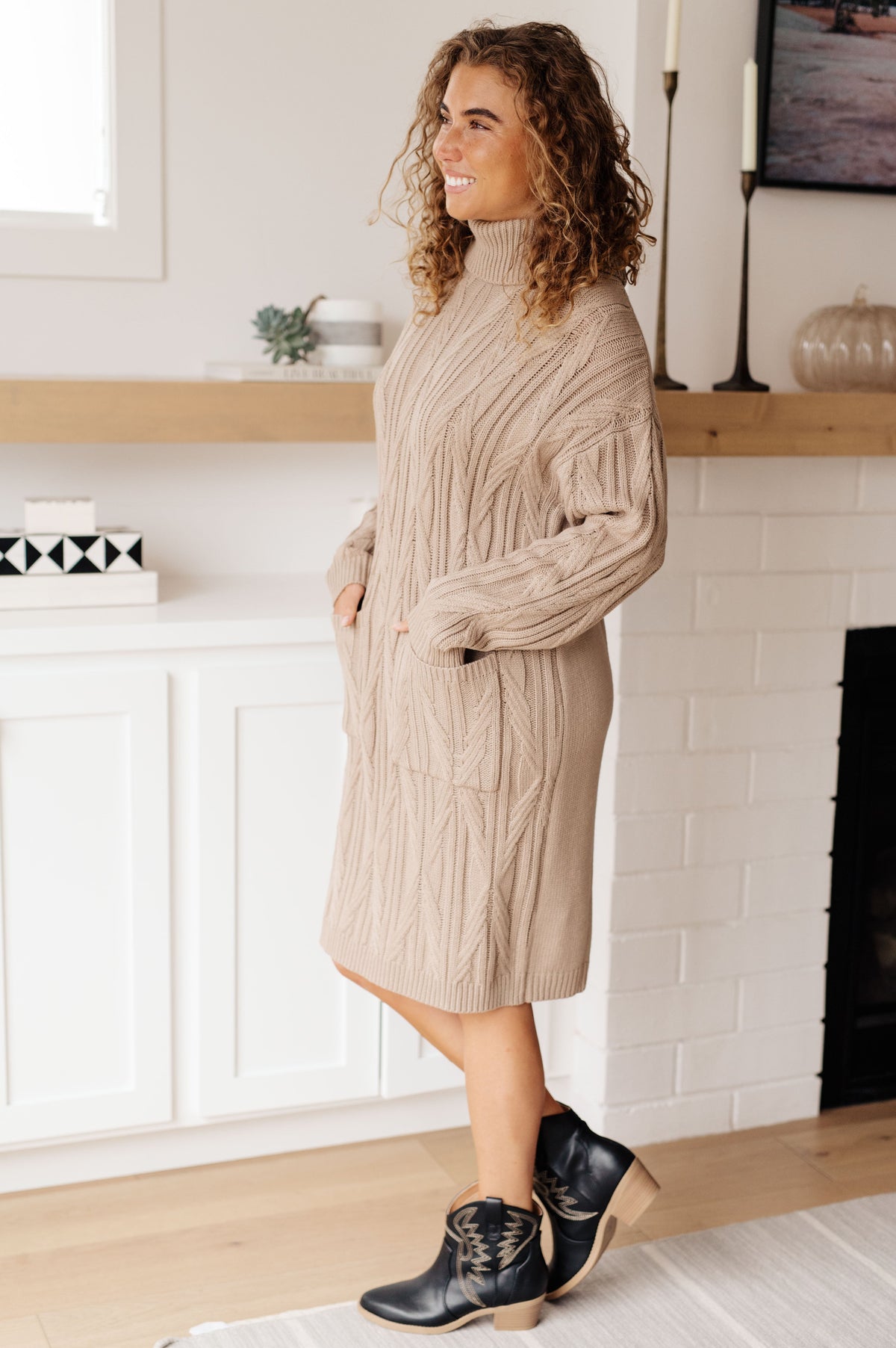 Bundled Beauty • Turtleneck Sweater Dress
