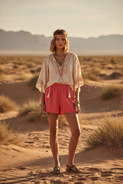 LuLaRoe Yvett Smocked Waist Shorts • Sun Kissed Coral