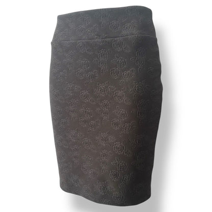 LuLaRoe Cassie Pencil Skirt • Vintage Rare Print • Embossed Rose Black Bronze