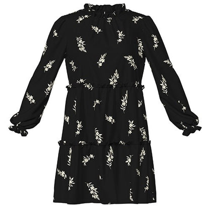 LuLaRoe Annabelle Ruffled Tiered Dress • Black Ivory Floral