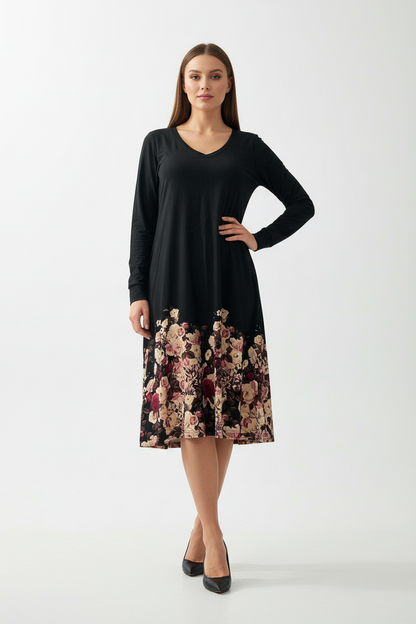 LuLaRoe Emily • Boho Vibes • Vintage • Dipped • Long Sleeve Swing Dress