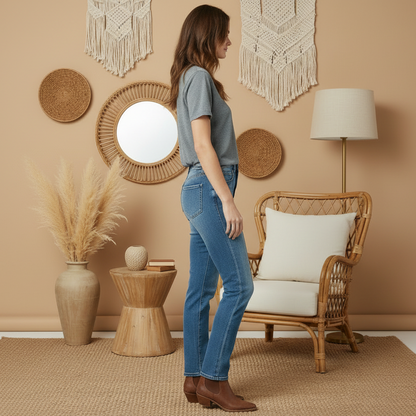 LuLaRoe Straight Leg Seamed Denim • Aegean • Standard Blue Wash