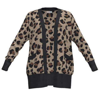 LuLaRoe Peyton • Open Front Cardigan • Boho Style • Tan Brown Black Cheetah Print