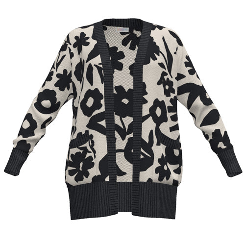 LuLaRoe Peyton • Open Front Cardigan • Boho Style • Ivory Black Floral