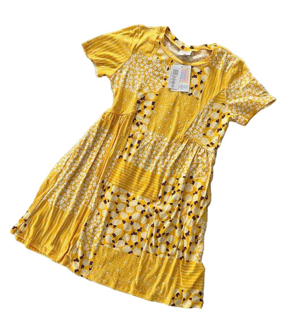 LuLaRoe Monica dress. Yellow white BoHo floral.