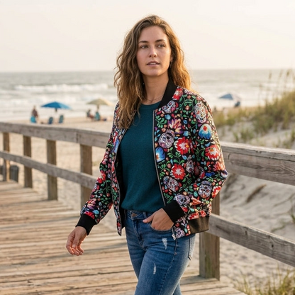 LuLaRoe Sugar Skulls • Stevie Bomber Jacket