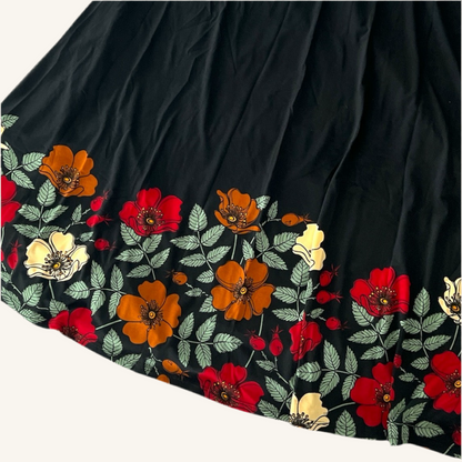 Vintage LuLaRoe Maxi Skirt - Black and Red Floral