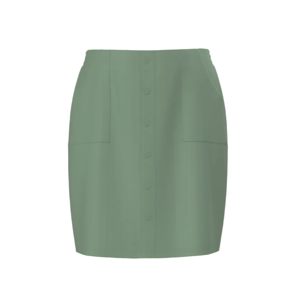 LuLaRoe Addie Medium Wale Corduroy Skirt • Solid Frost Green