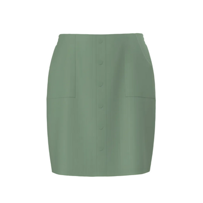 LuLaRoe Addie Medium Wale Corduroy Skirt • Solid Frost Green