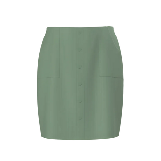 LuLaRoe Addie Medium Wale Corduroy Skirt • Solid Frost Green