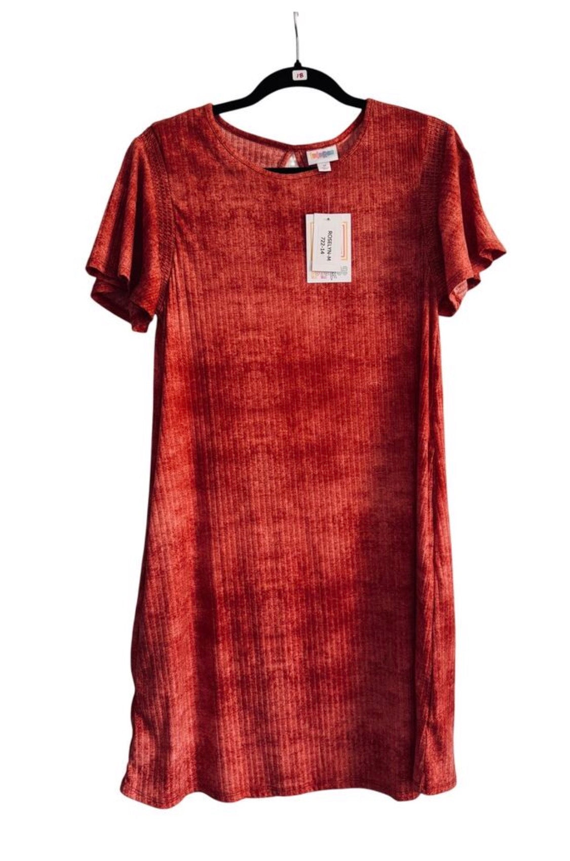 LuLaRoe Roselyn Smocked Flutter Sleeve Dress • Side Seam Pockets