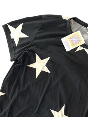 Liv T-Shirt Black with White Stars