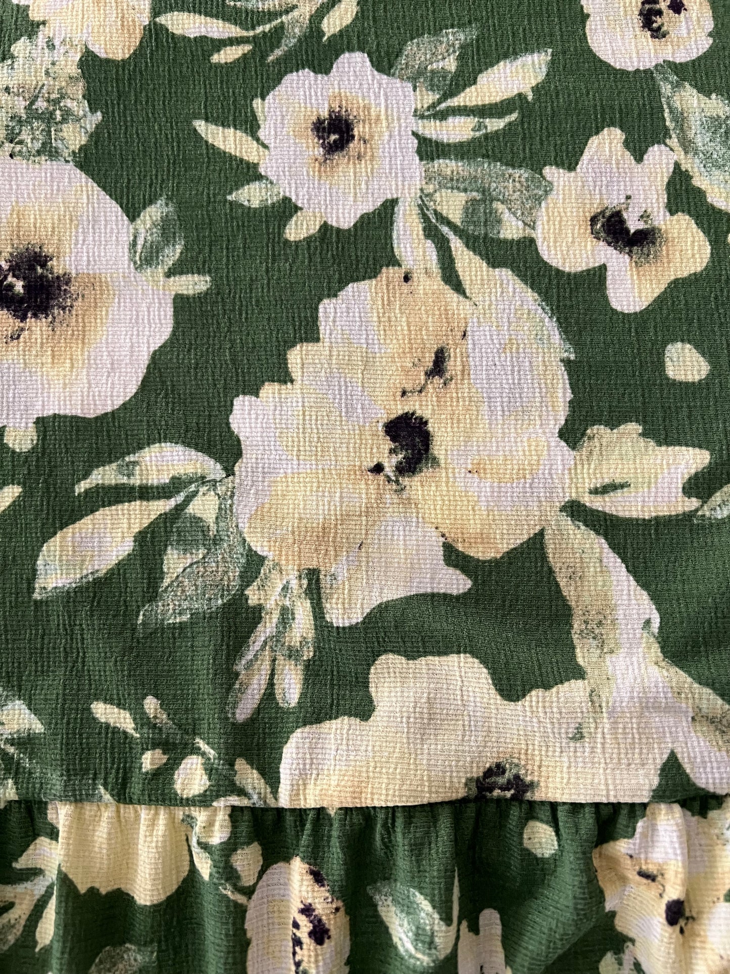 NWOT • Rare • LuLaRoe Ariel Tiered Dress • Side Seam Pockets • Green Floral