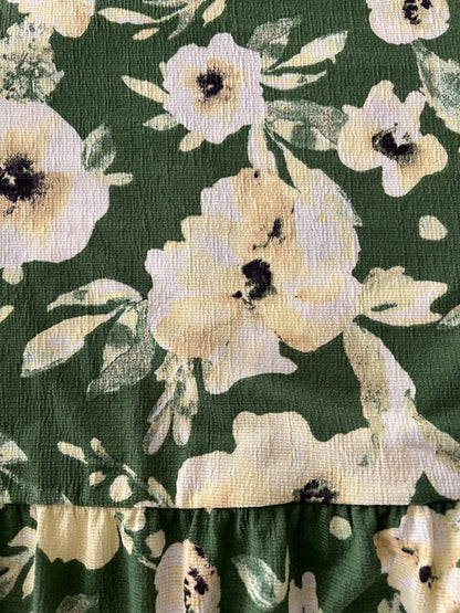 NWOT • Rare • LuLaRoe Ariel Tiered Dress • Side Seam Pockets • Green Floral