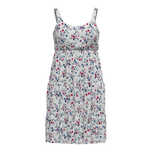 LuLaRoe Amanda • Tiered Tank Top Dress • Red White Blue Ditsy Floral