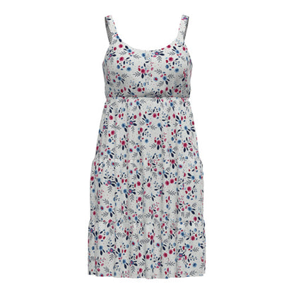 LuLaRoe Amanda • Tiered Tank Top Dress • Red White Blue Ditsy Floral