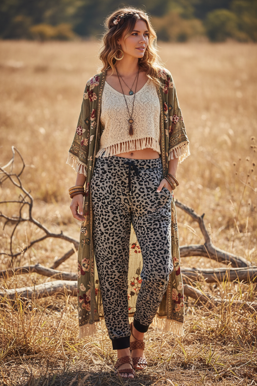 LuLaRoe Jax Joggers • Side Pockets  • Cuffed Ankles • Elastic and Drawstring Waist • Heather Charcoal Black Cheetah Print