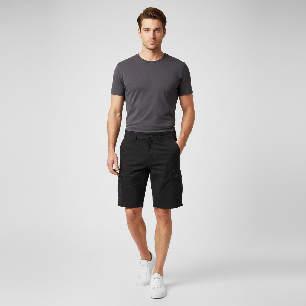 The Foundry Big and Tall - Men’s Black Cargo Shorts