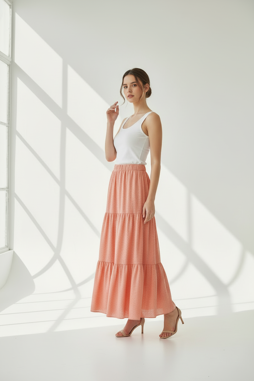 Poppy Maxi Skirt - Pale Pink