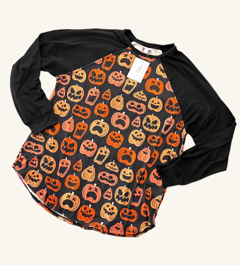 LuLaRoe long sleeve Erin T. Spooky pumpkins