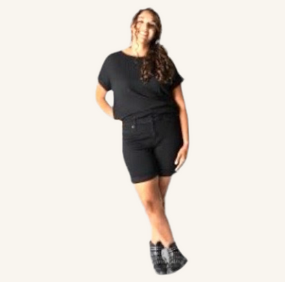 LuLaRoe Bermuda Denim Shorts • Black Wash