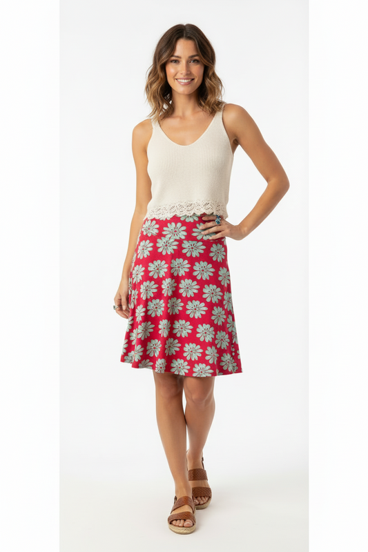 LuLaRoe Azure • A-Line Skirt • Vintage Rare Daises Print • Boho Vibes
