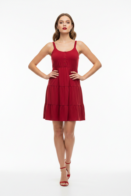 LuLaRoe  Amanda • Tiered Tank Top Dress • Solid Chili Pepper Red