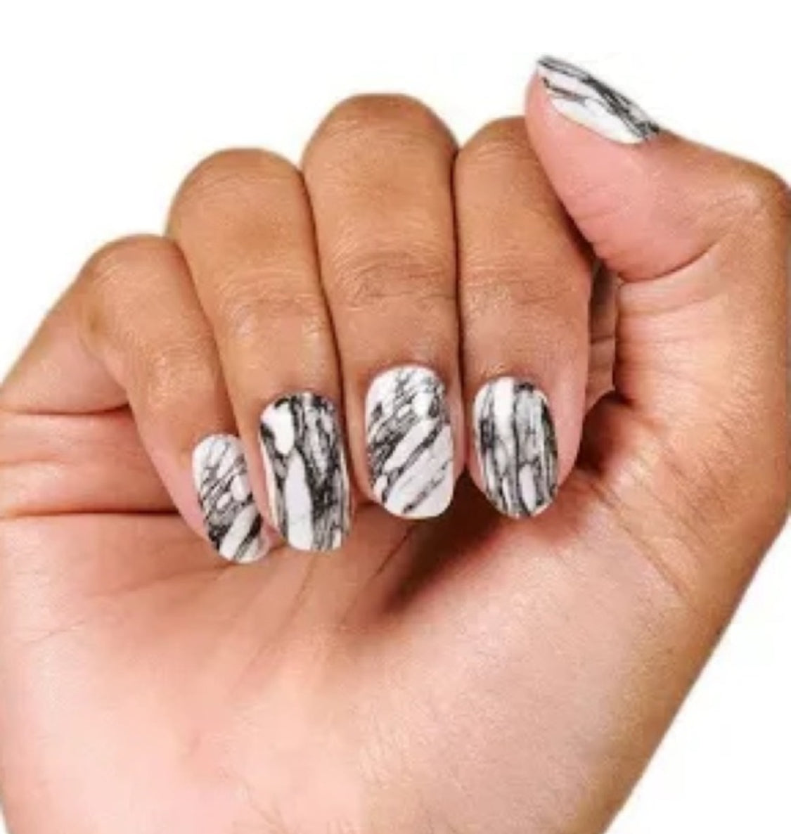 Black and white marble nail strips. Color Street. 