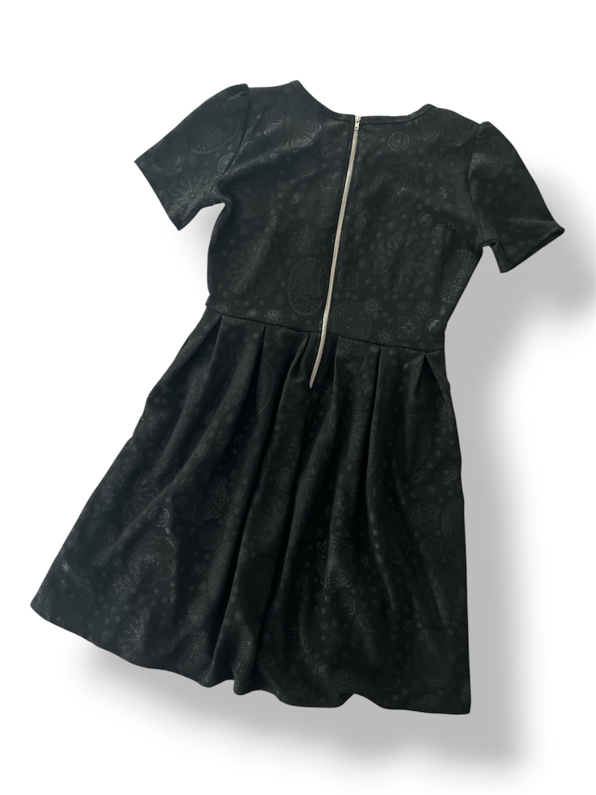 LuLaRoe • Amelia Fit-and-Flare Dress • Rare Print • Black Embossed Floral