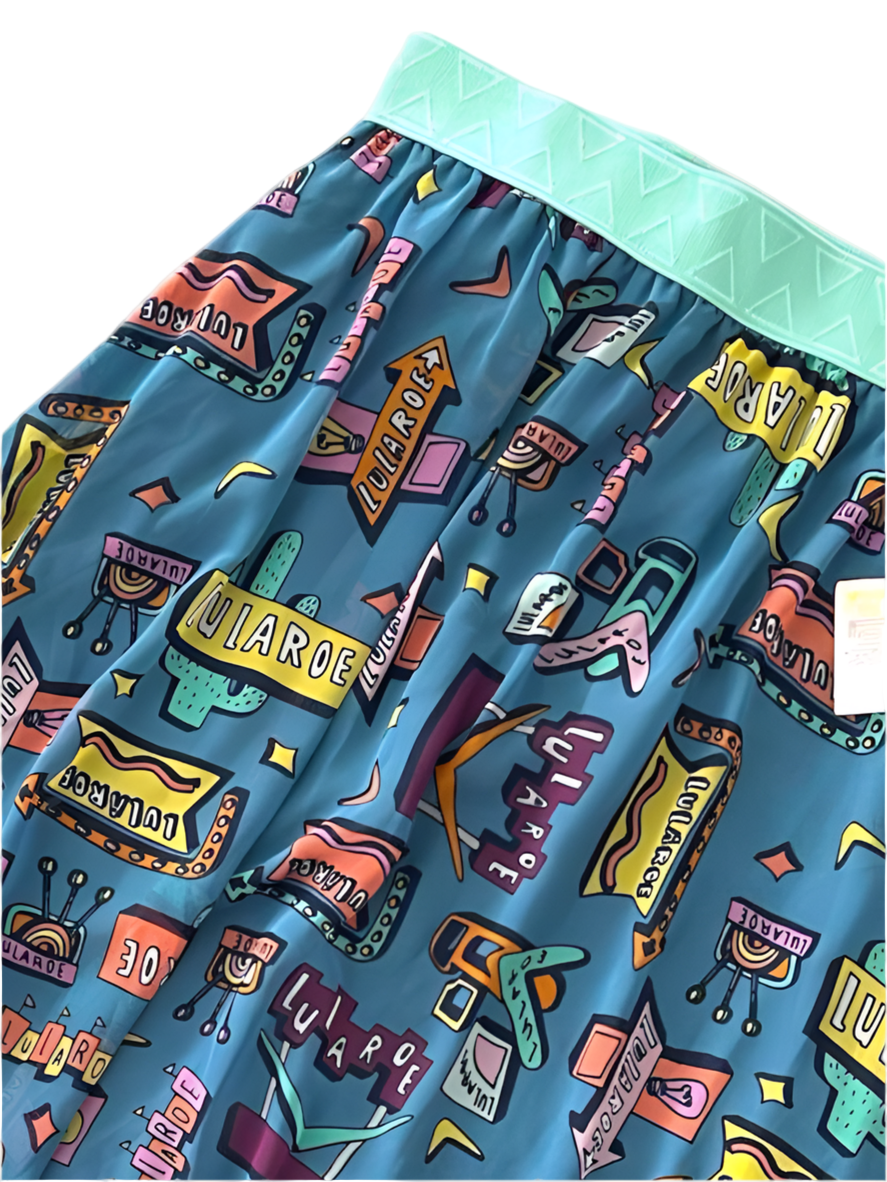 LuLaRoe Lola Midi Skirt • Vintage Rare Print • Vintage LuLaRoe 60’s Signs