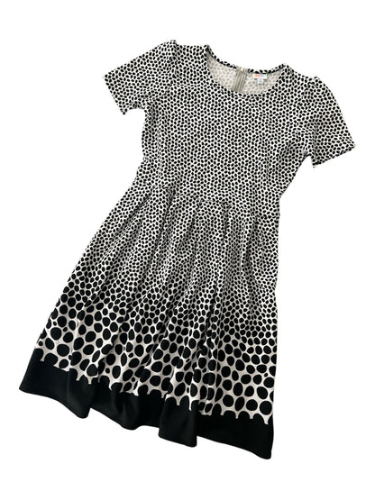 NWOT • LuLaRoe • Amelia Fit-and-Flare Dress • Vintage • Black and White Dipped