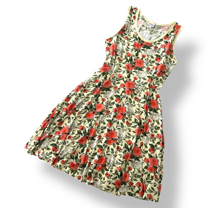 LuLaRoe Nicki • A-Line • Sleeveless • Fit and Flare Dress • Pink and Yellow Floral