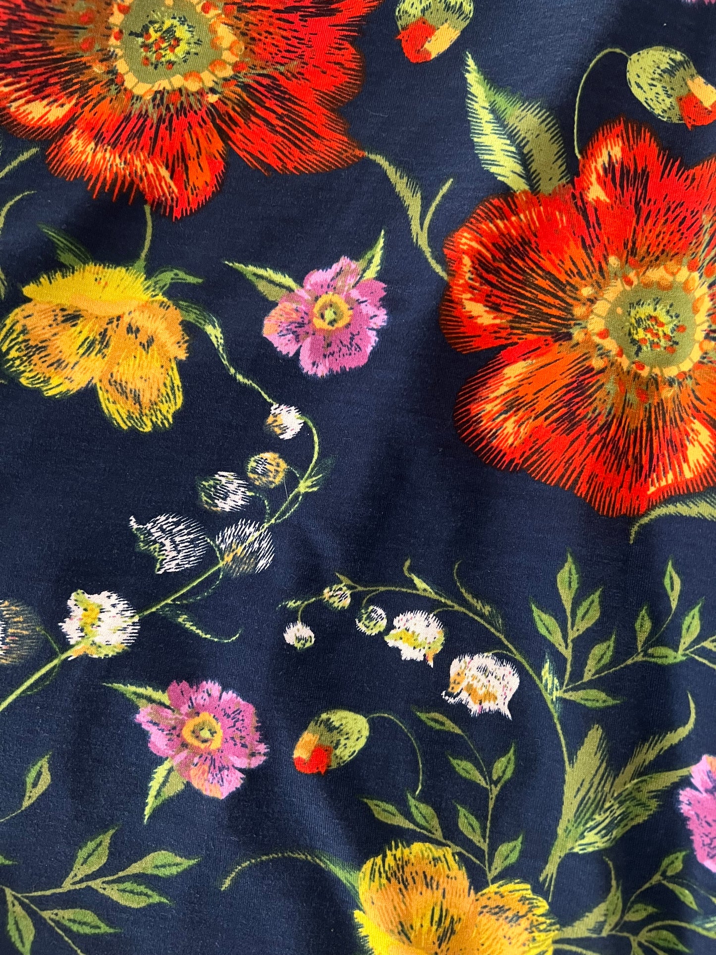 LuLaRoe Nicki • A-Line • Sleeveless • Fit and Flare Dress • Blue with Orange Floral